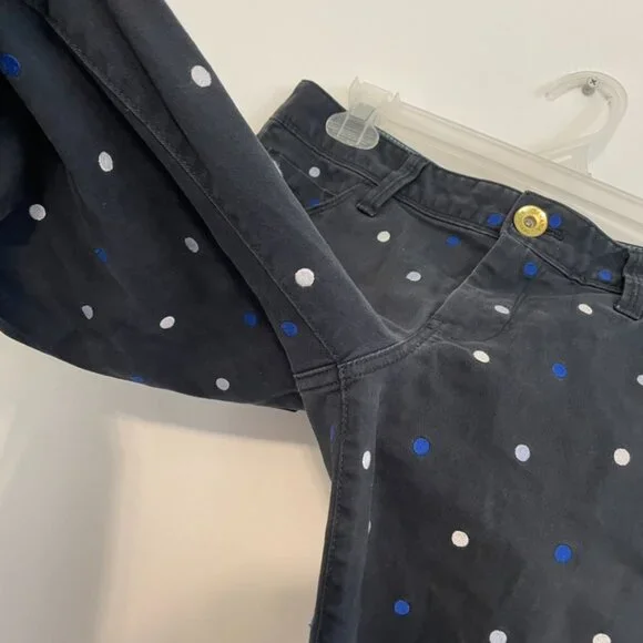 BANANA REPUBLIC Blue Hayley Dot Skinny Ankle Pants Navy Embroidered Polka Dot 27 - Picture 8 of 13